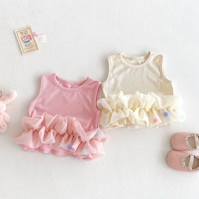 【BABY&KID】夏新作 スイートノースリーブトップス、デニムパンツSK080616