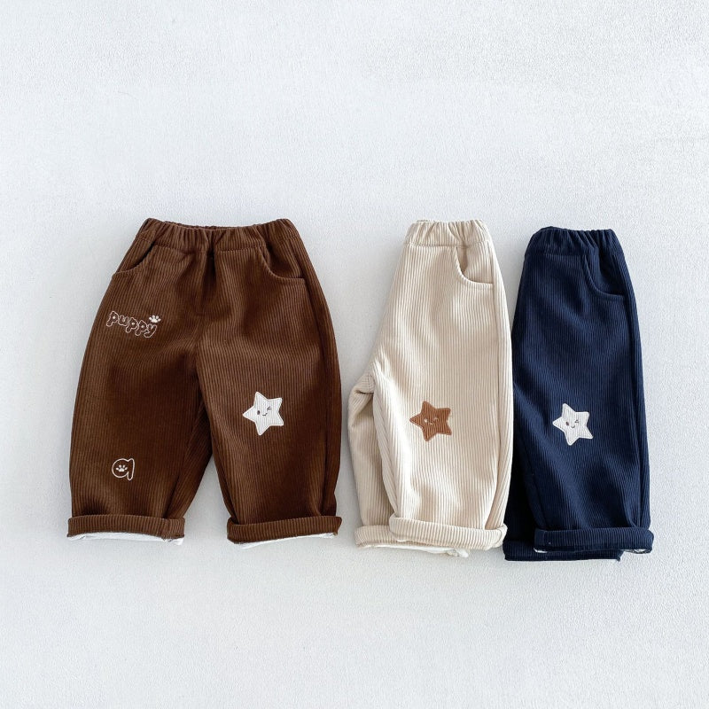 【BABY&KID】冬新作星刺繍コーデュロイパンツSK108509