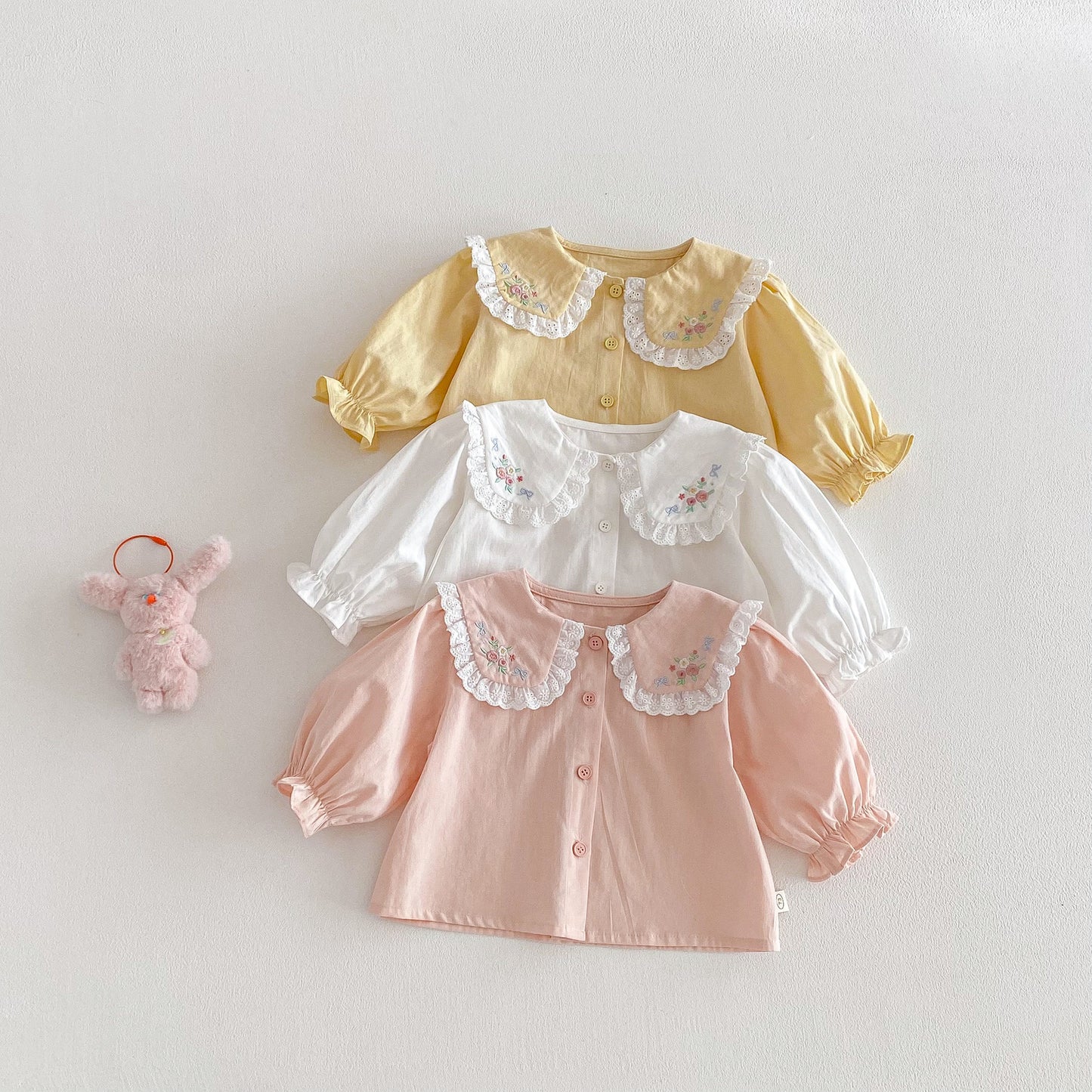 【BABY&KID】レース小花柄ドールカラーシャツSK103509