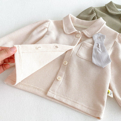 【BABY&KID】ネクタイ付き無地セットアップSK102421