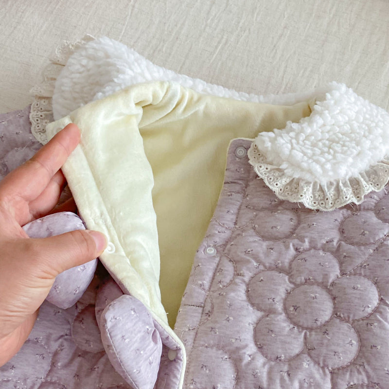 【BABY】韓国風小花柄キルティングカバーオールSK102924