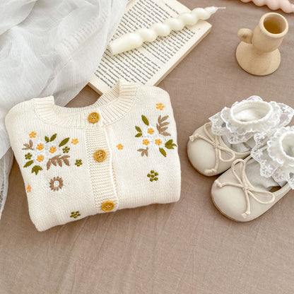 【BABY】花刺繍ニットカーディガンSK092827