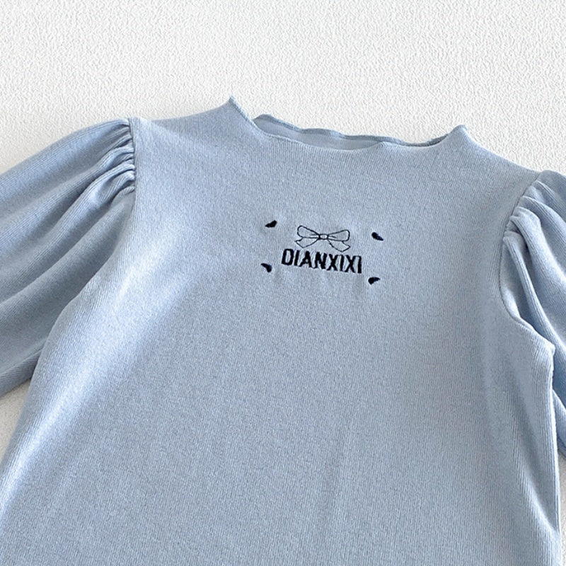 【BABY】蝶結びサロペットロンパース＆刺繍ロゴトップスSK106811