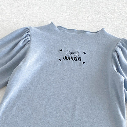 【BABY】蝶結びサロペットロンパース＆刺繍ロゴトップスSK106811