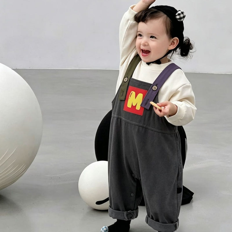 【BABY】ロゴサロペット＆長袖トップスSK106716
