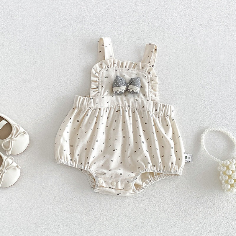 【BABY】蝶結び小花柄ロンパース＆しぼ感トップスSK106810