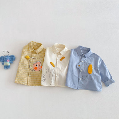 【BABY&KID】韓国風どうぶつ柄シャツSK104115