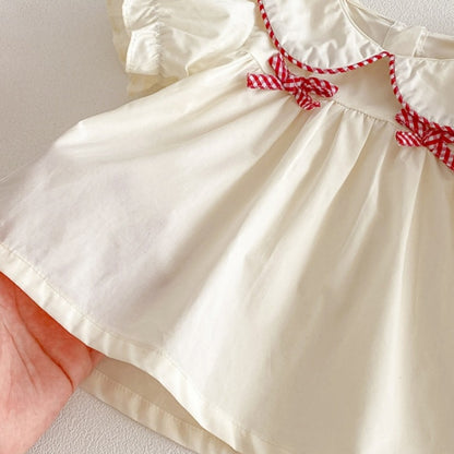 【BABY】夏新作韓国風蝶結びブラウス、蝶結びショートパンツSK104810