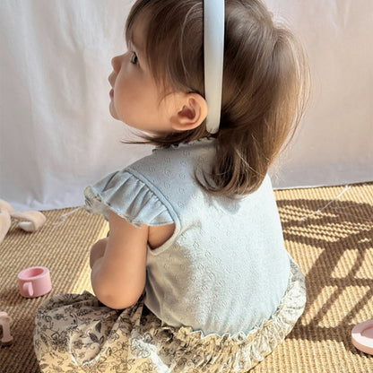 【BABY】夏新作 北欧風 フリル袖トップス、花柄パンツSK091311