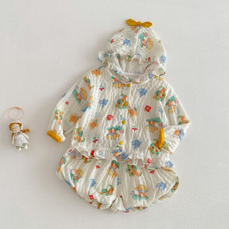 【BABY&KID】夏新作 フード付き薄手セットアップSK105211