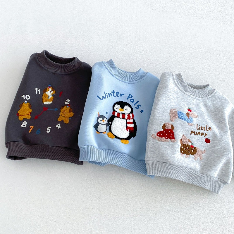 【BABY&KID】冬新作カートゥーンワッペントレーナーSK108503