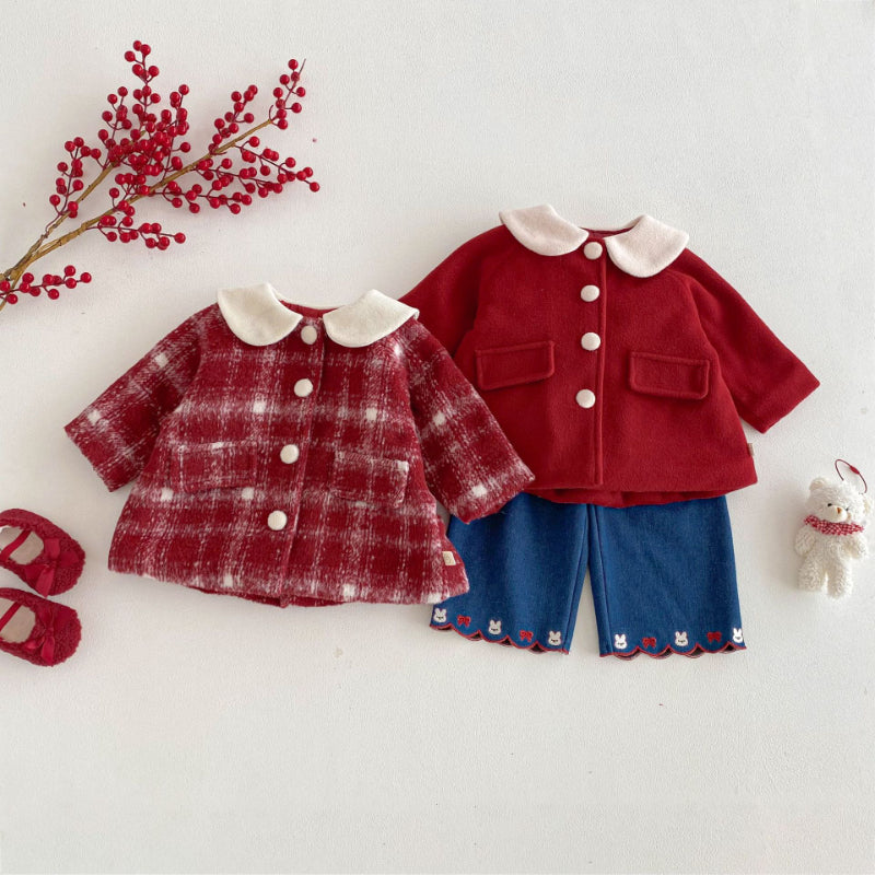 【BABY&KID】冬新作丸襟レトロ厚手コートSK103031