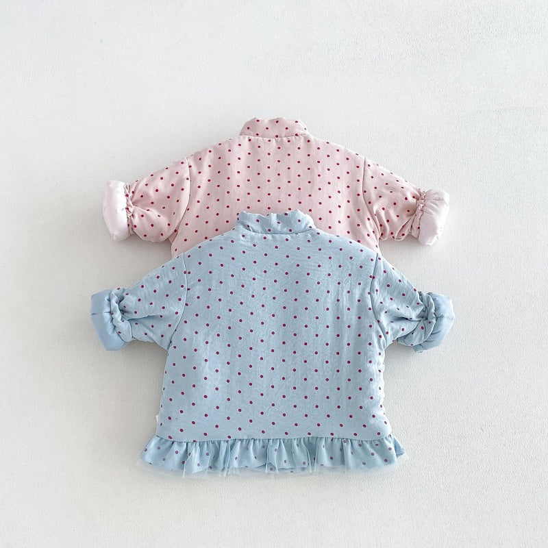 【BABY&KID】冬新作かわいいドット中綿ジャケットSK108514