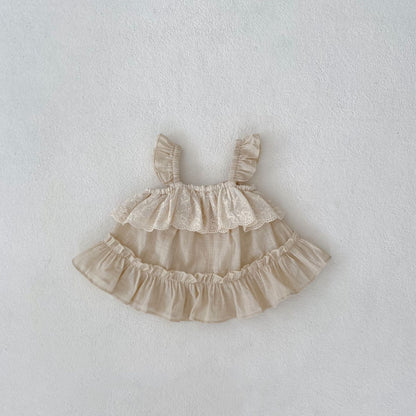 【BABY】夏新作 フリルキャミ＆無地ショートパンツセットアップSK071918