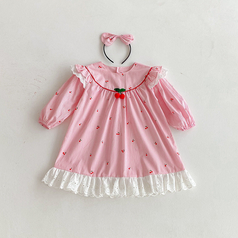 【姉妹服】さくらんぼ柄ロンパース、ワンピースSK101122