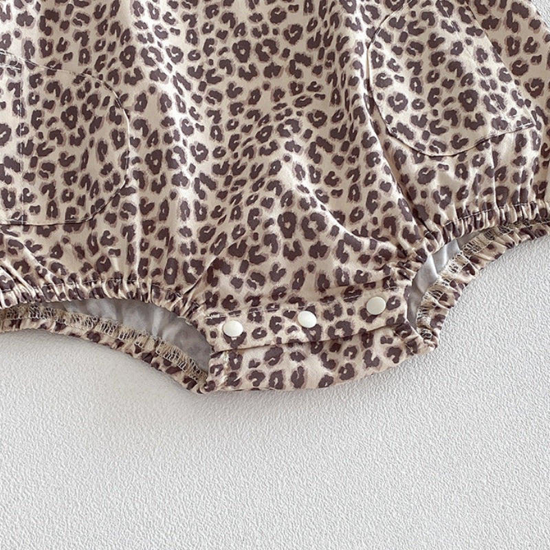 【BABY】夏新作レオパード柄サロペットロンパース＆リブTシャツSK104513