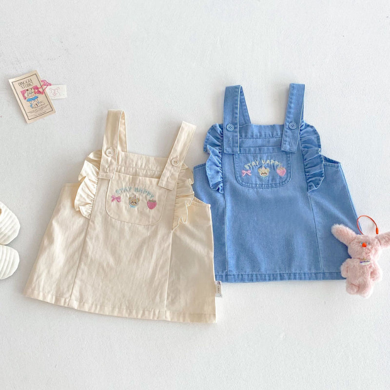 【BABY&KID】夏新作 刺繍クマサロペット、ストライプTシャツSK080619