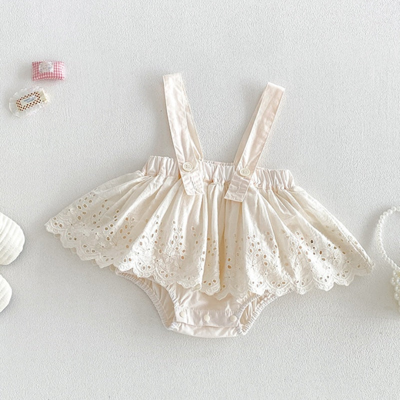 【BABY】襟付きニット＆フリルサロペットロンパースSK106815