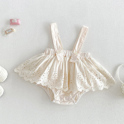 【BABY】襟付きニット＆フリルサロペットロンパースSK106815