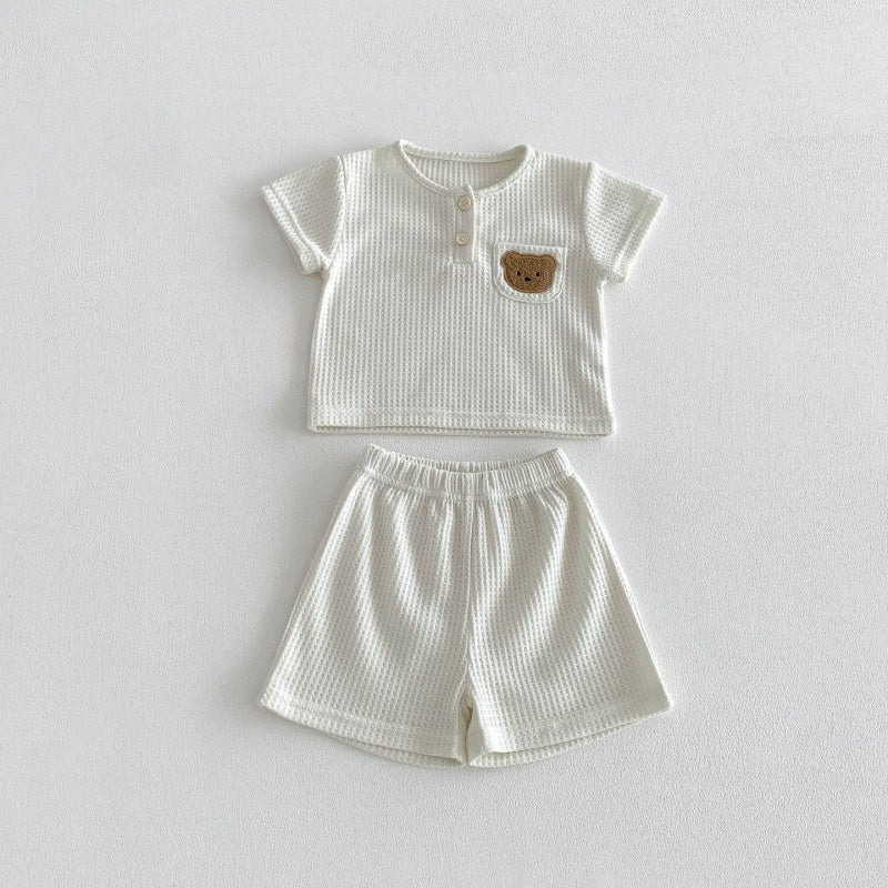 【BABY&KID】夏新作ワッフルくまセットアップSK105019