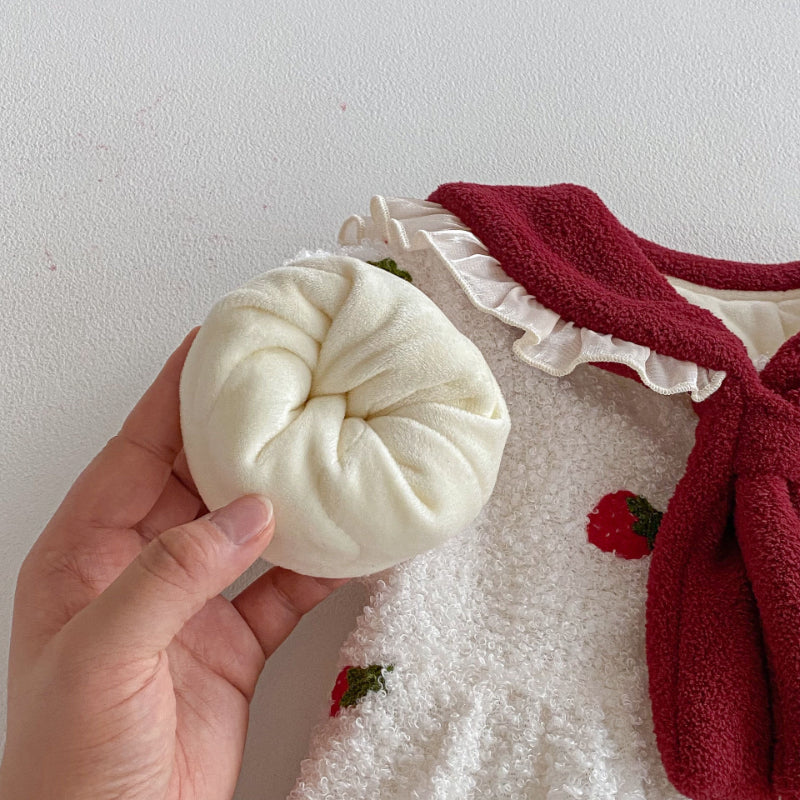 【BABY】冬新作いちご裏起毛カバーオールSK102709