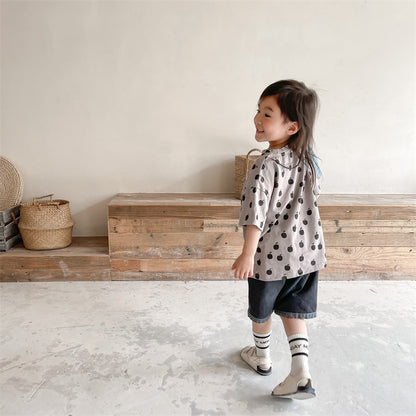 【BABY&KID】夏新作 りんご総柄TシャツSK091609
