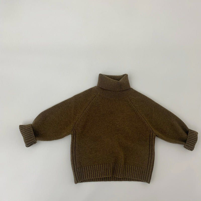 【BABY&KID】無地太編みハイネックニットセーターSK023013