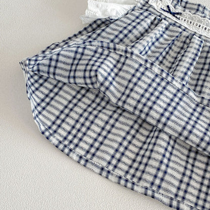 【BABY】夏新作チェックフリルスリーブセットアップSK104812