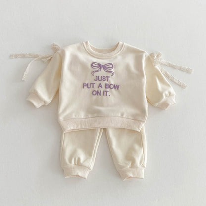 【BABY&KID】JUST PUT A BOW可愛いセットアップSK032215