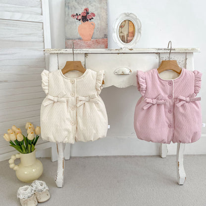 【BABY&KID】冬新作蝶結び裏起毛ベストSK102734