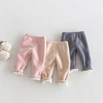 【BABY&KID】冬新作ぽんぽんワッペンあったかレギンスSK103026