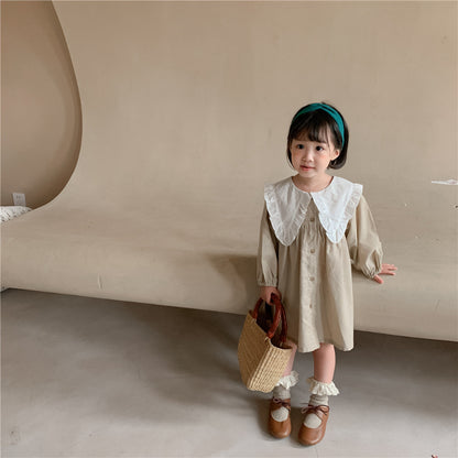 【BABY&KID】韓国風フリル襟ワンピースSK102021