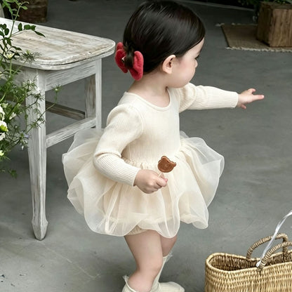 【BABY】チュールニットロンパースワンピースSK107412