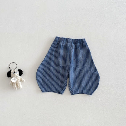 【BABY&KID】夏新作ストライプリラックスパンツ＆カートゥーンプリントシャツSK104622