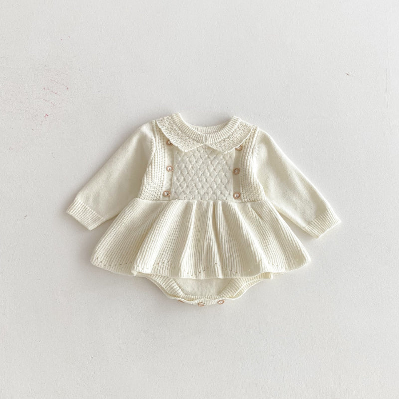 【BABY】フリルニットロンパースワンピースSK092528