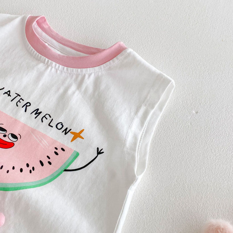【BABY&KID】夏新作 スイカベスト、レインボーショーツSK080610
