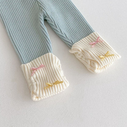 【BABY】キャンディカラー蝶結びニットセットアップSK092409