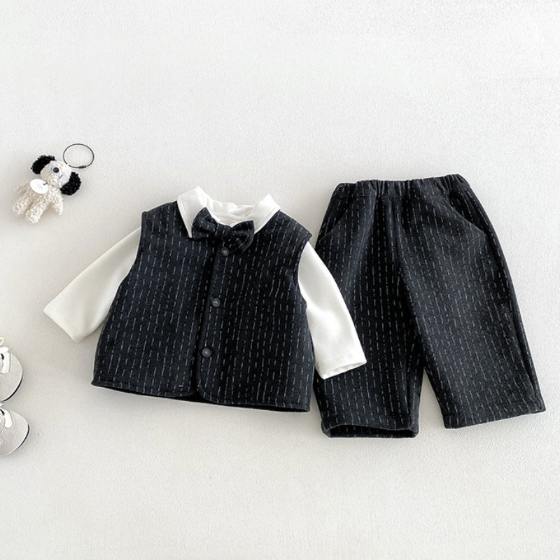 【BABY】冬新作厚手ベストセットアップ、裏起毛トップスSK108312