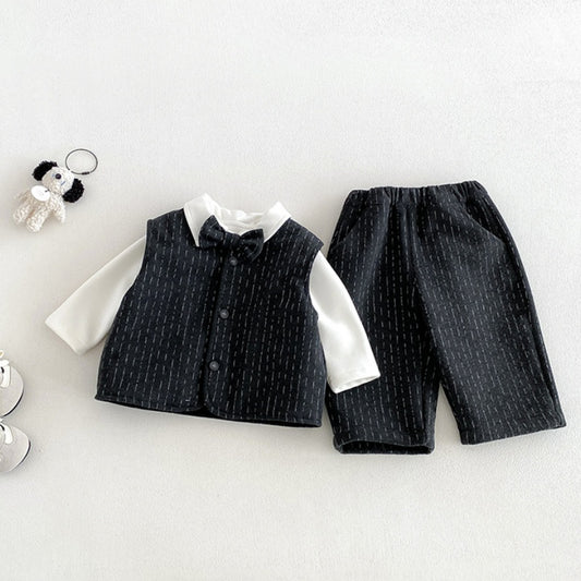 【BABY】冬新作厚手ベストセットアップ、裏起毛トップスSK108312