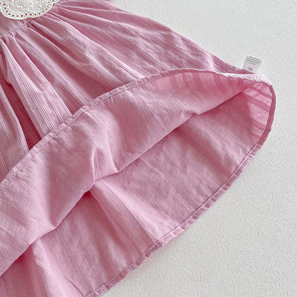 【姉妹服】夏新作 レース刺繍襟ロンパース、ワンピースSK081627