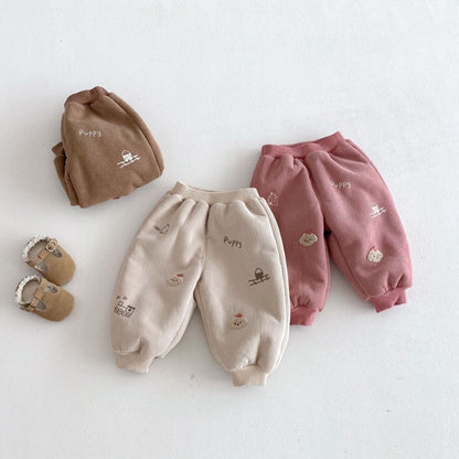 【BABY&KID】冬新作らくがき風あったかパンツSK103027