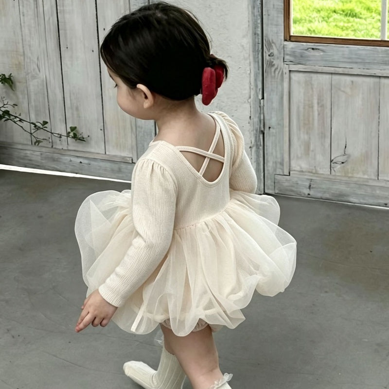 【BABY】チュールニットロンパースワンピースSK107412