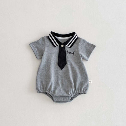 【BABY】夏新作 POLO刺繍ネクタイロンパースSK062718