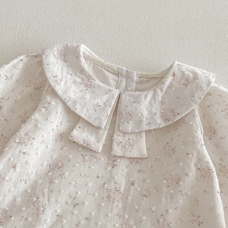 【BABY】ダブルガーゼサロペットロンパース＆小花柄シャツSK104204