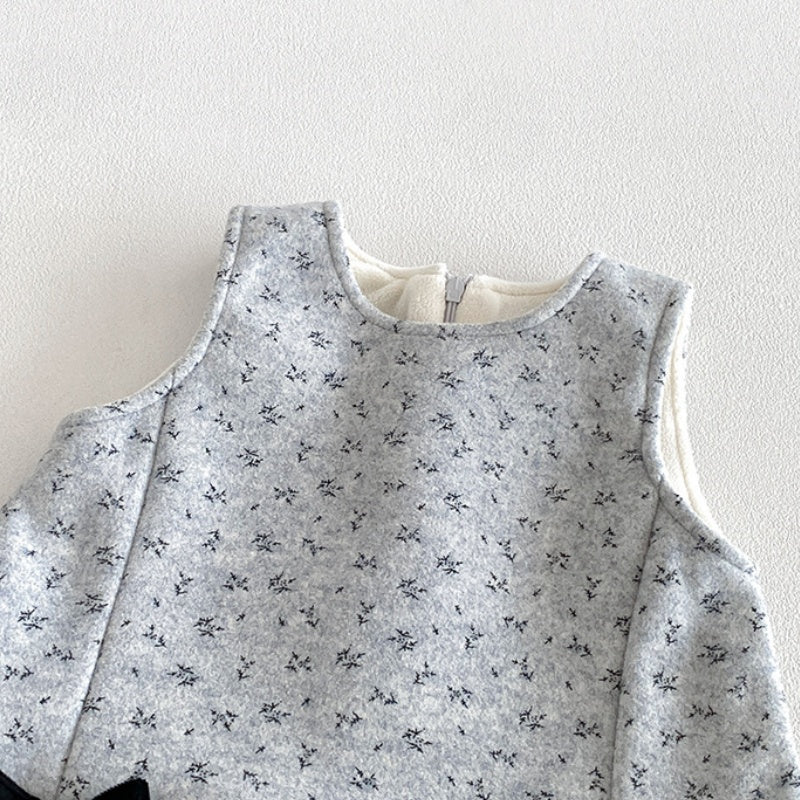 【BABY】冬新作小花柄裏起毛ワンピース、ハイネックニットSK108313