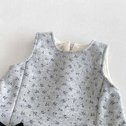 【BABY】冬新作小花柄裏起毛ワンピース、ハイネックニットSK108313