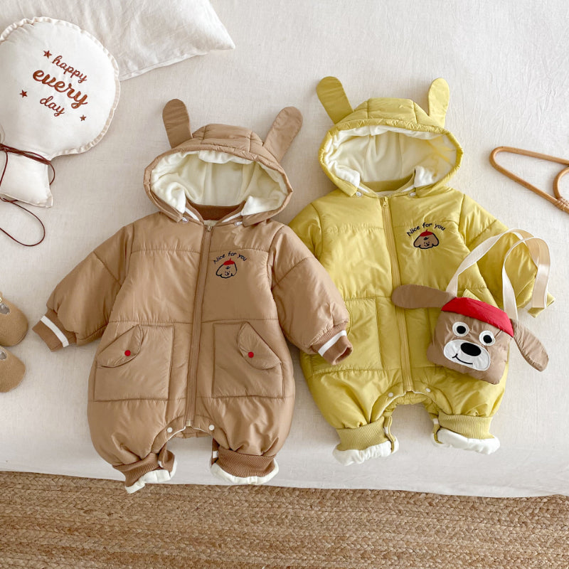 【BABY】取り外しフード裏起毛カバーオール＆バッグセットSK102913