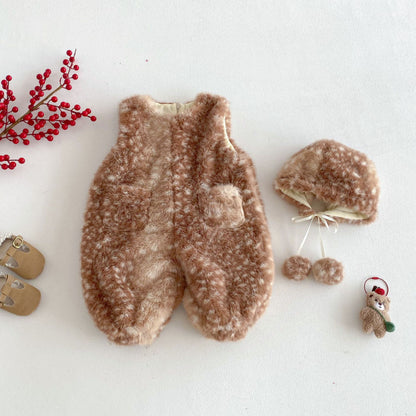 【BABY&KID】冬新作かわいいトナカイあったかカバーオール、フード付きアウターSK103021