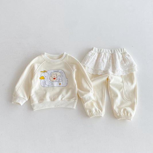 【BABY&KID】アヒルプリントセットアップSK092915