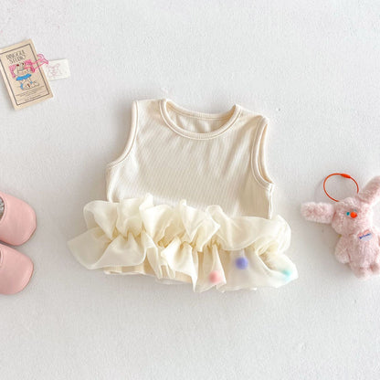 【BABY&KID】夏新作 スイートノースリーブトップス、デニムパンツSK080616
